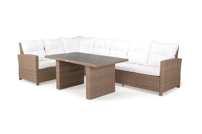 James Loungegrupp Utomhus Sand/Aintwood - Bord Soffa Vänster Mittdel - Trädgård & spabad - Utemiljö - Altan & terrass - Altanmöbler