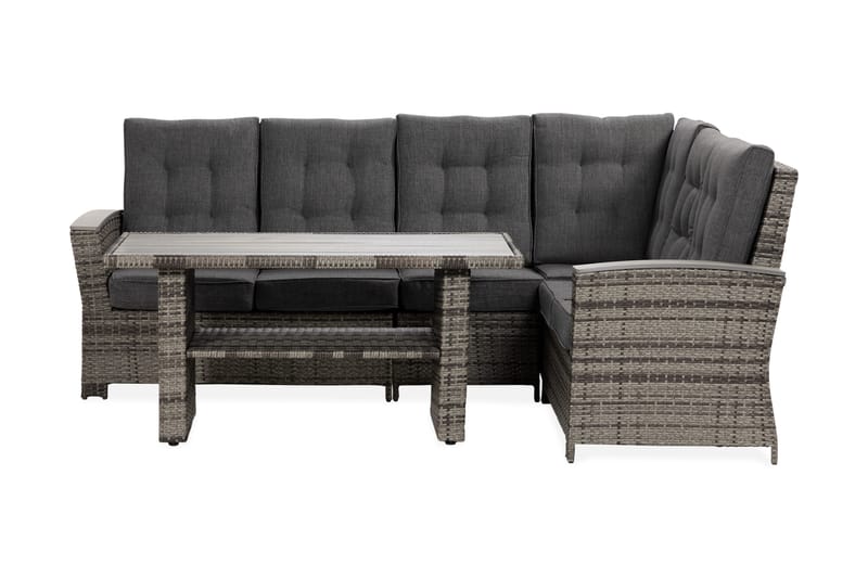 James Lyx Loungegrupp Vändbar, Grå / Svarta dynor