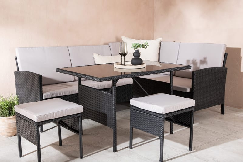 Knock Hörnsoffa Utomhus - Svart - Utemöbler - Loungemöbler - Loungegrupp & Loungeset