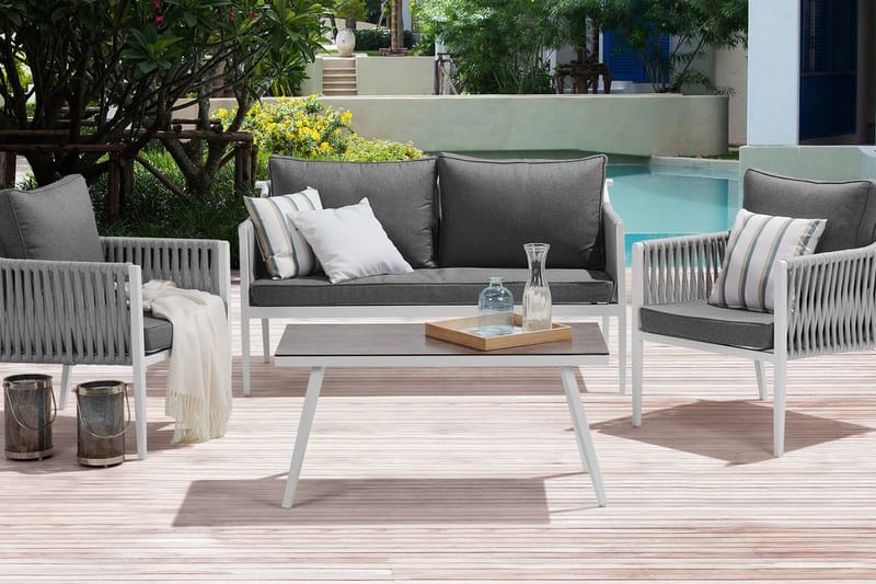 Latina Loungegrupp Utomhus 66 cm - Vit - Utemöbler - Loungemöbler - Loungegrupp & Loungeset