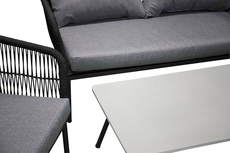 Lindos Loungegrupp Utomhus - Svart/Grå - Utemöbler - Loungemöbler - Loungegrupp & Loungeset