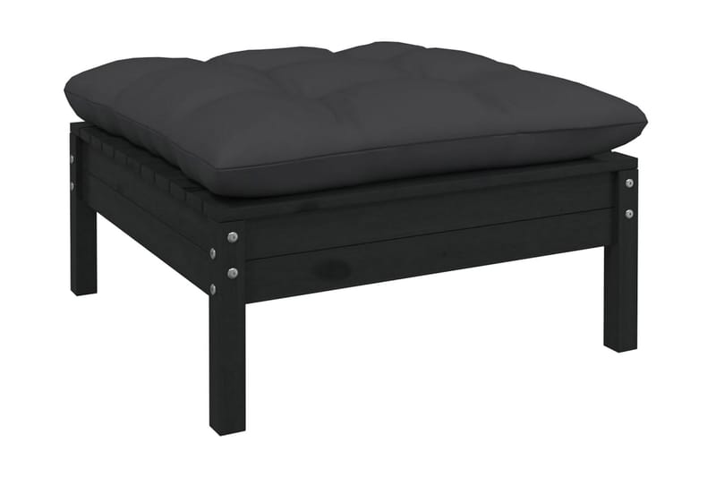 Loungegrupp Utomhus för trädgården med antracit dynor 9 delar massiv - Svart - Utemöbler - Loungemöbler - Loungegrupp & Loungeset