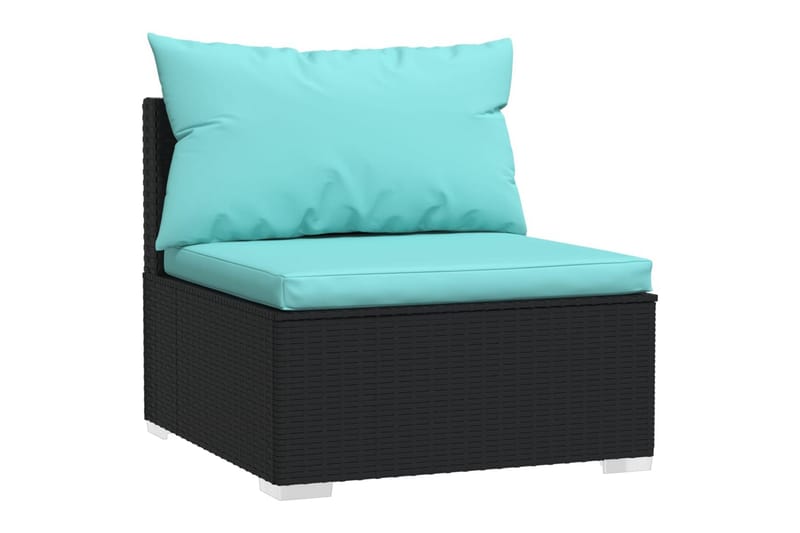 Loungegrupp Utomhus för trädgården med dynor 10delar konstrotting sv - Svart/Blå - Utemöbler - Loungemöbler - Loungegrupp & Loungeset