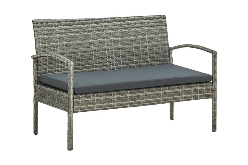 Loungegrupp Utomhus för trädgården med dynor 4 delar konstrotting gr - Grå - Utemöbler - Loungemöbler - Loungegrupp & Loungeset