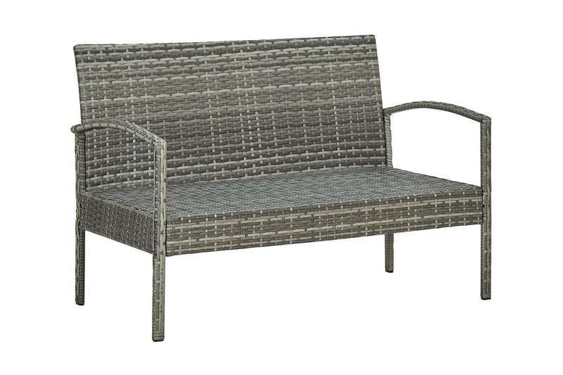 Loungegrupp Utomhus för trädgården med dynor 4 delar konstrotting gr - Grå - Utemöbler - Loungemöbler - Loungegrupp & Loungeset