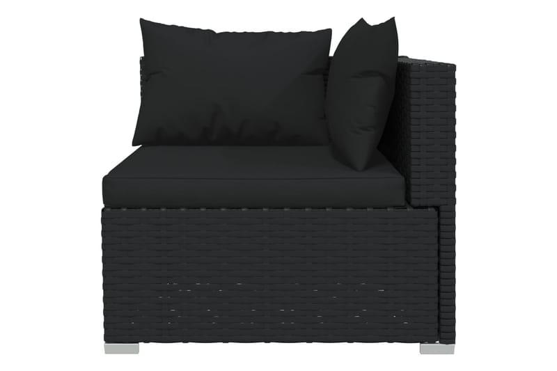 Loungegrupp Utomhus för trädgården med dynor 4 delar konstrotting sv - Svart - Utemöbler - Loungemöbler - Loungegrupp & Loungeset