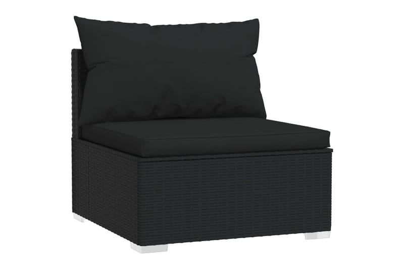 Loungegrupp Utomhus för trädgården med dynor 4 delar konstrotting sv - Svart - Utemöbler - Loungemöbler - Loungegrupp & Loungeset