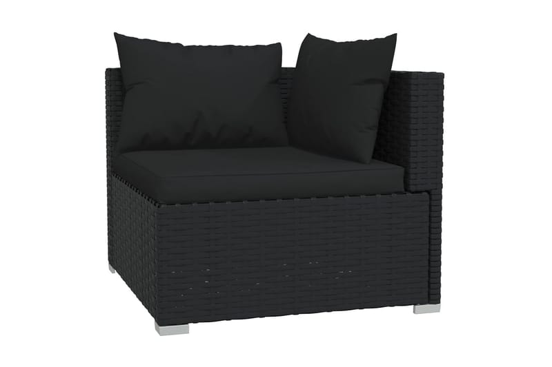 Loungegrupp Utomhus för trädgården med dynor 4 delar konstrotting sv - Svart - Utemöbler - Loungemöbler - Loungegrupp & Loungeset