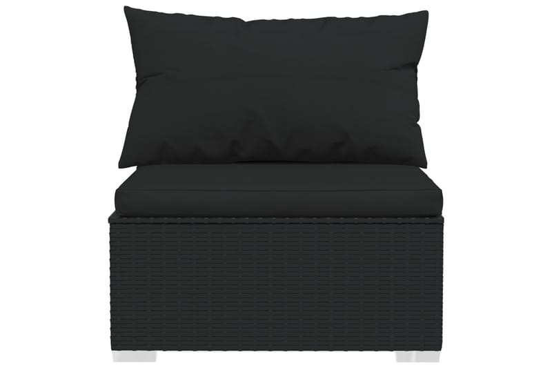Loungegrupp Utomhus för trädgården med dynor 4 delar konstrotting sv - Svart - Utemöbler - Loungemöbler - Loungegrupp & Loungeset