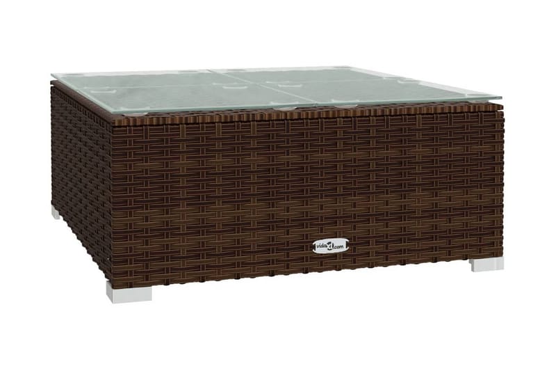 Loungegrupp Utomhus för trädgården med dynor 5 delar konstrotting br - Brun/Vit - Utemöbler - Loungemöbler - Loungegrupp & Loungeset