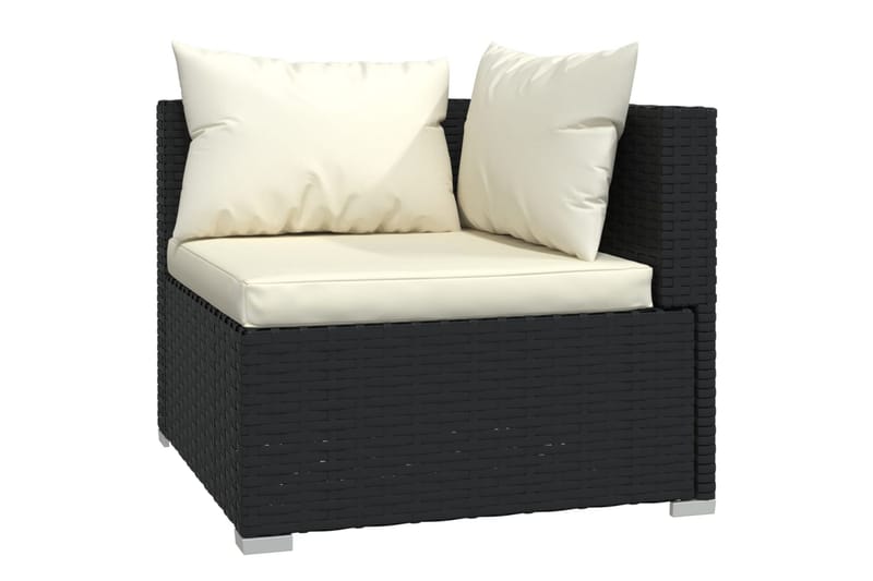 Loungegrupp Utomhus för trädgården med dynor 5 delar konstrotting sv - Svart/Vit - Utemöbler - Loungemöbler - Loungegrupp & Loungeset