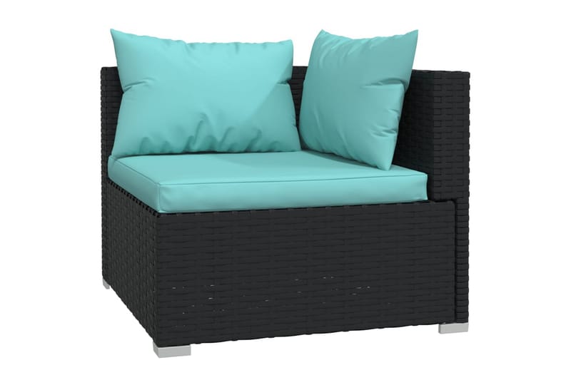 Loungegrupp Utomhus för trädgården med dynor 9 delar konstrotting sv - Svart/Blå - Utemöbler - Loungemöbler - Loungegrupp & Loungeset