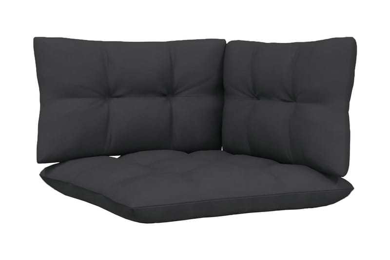 Loungegrupp Utomhus med antracit dynor 13 delar massiv furu - Vit/svart - Utemöbler - Loungemöbler - Loungegrupp & Loungeset