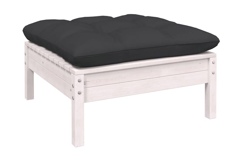 Loungegrupp Utomhus med antracit dynor 13 delar massiv furu - Vit/svart - Utemöbler - Loungemöbler - Loungegrupp & Loungeset