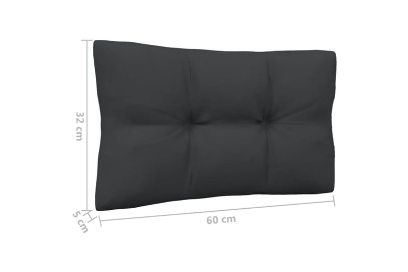 Loungegrupp Utomhus med antracit dynor 8 delar massiv furu - Mörkgrå - Utemöbler - Loungemöbler - Loungegrupp & Loungeset
