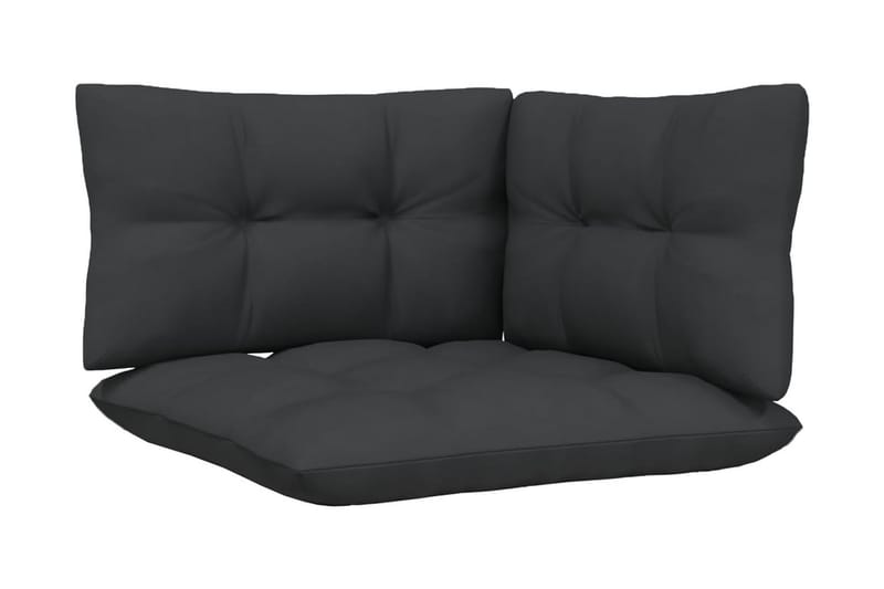 Loungegrupp Utomhus med antracit dynor 8 delar massiv furu - Vit/svart - Utemöbler - Loungemöbler - Loungegrupp & Loungeset