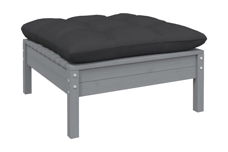 Loungegrupp Utomhus med antracit dynor 9 delar massiv furu - Mörkgrå - Utemöbler - Loungemöbler - Loungegrupp & Loungeset