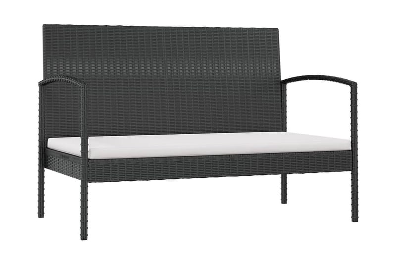 Loungegrupp Utomhus med dynor 16 delar konstrotting svart - Svart - Utemöbler - Loungemöbler - Loungegrupp & Loungeset