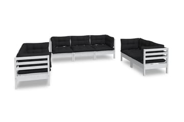 Loungegrupp Utomhus med dynor 7 delar massiv furu