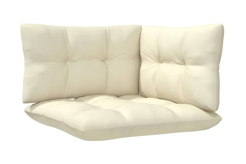 Loungegrupp Utomhus med gräddvita dynor 9 delar massiv furu - Kräm - Utemöbler - Loungemöbler - Loungegrupp & Loungeset