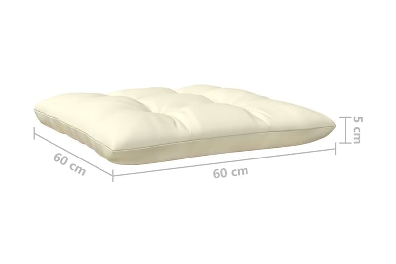 Loungegrupp Utomhus med gräddvita dynor 9 delar massiv furu - Kräm - Utemöbler - Loungemöbler - Loungegrupp & Loungeset