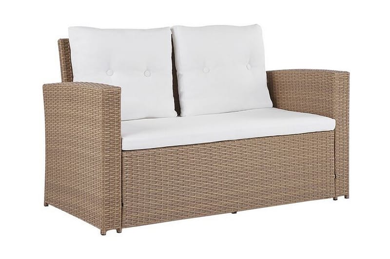 Loungegrupp Utomhus 4-sits konstrotting ljusbrun LUCA - Trä/natur - Utemöbler - Loungemöbler - Loungegrupp & Loungeset