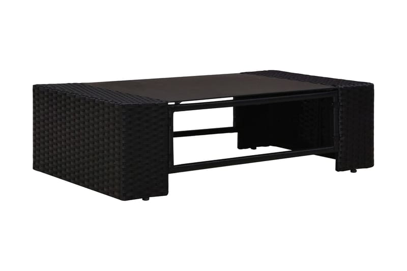 Loungegrupp Utomhus för trädgården 14 delar konstrotting svart - Svart - Utemöbler - Loungemöbler - Loungegrupp & Loungeset