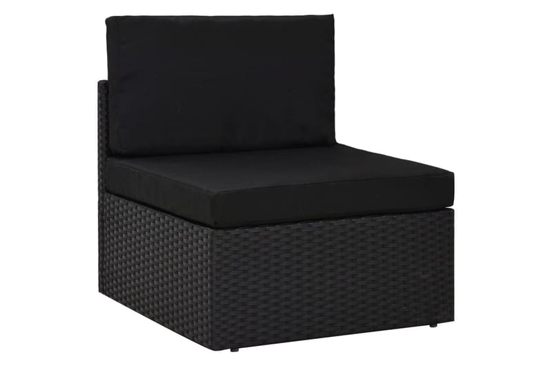 Loungegrupp Utomhus för trädgården 2 delar konstrotting svart - Svart - Utemöbler - Loungemöbler - Loungegrupp & Loungeset