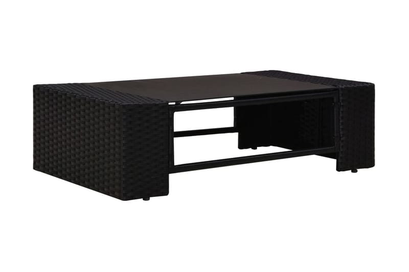 Loungegrupp Utomhus för trädgården 2 delar konstrotting svart - Svart - Utemöbler - Loungemöbler - Loungegrupp & Loungeset