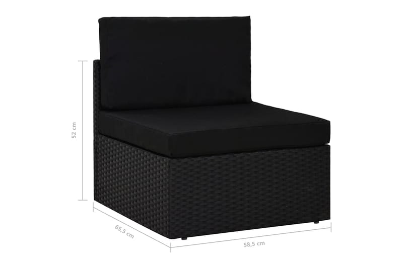 Loungegrupp Utomhus för trädgården 2 delar konstrotting svart - Svart - Utemöbler - Loungemöbler - Loungegrupp & Loungeset