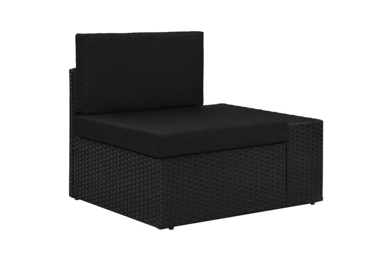 Loungegrupp Utomhus för trädgården 3 delar konstrotting svart - Svart - Utemöbler - Loungemöbler - Loungegrupp & Loungeset