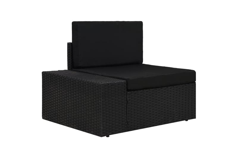 Loungegrupp Utomhus för trädgården 3 delar konstrotting svart - Svart - Utemöbler - Loungemöbler - Loungegrupp & Loungeset
