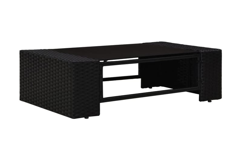 Loungegrupp Utomhus för trädgården 3 delar konstrotting svart - Svart - Utemöbler - Loungemöbler - Loungegrupp & Loungeset