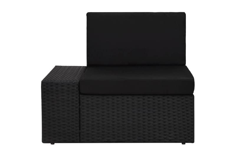Loungegrupp Utomhus för trädgården 3 delar konstrotting svart - Svart - Utemöbler - Loungemöbler - Loungegrupp & Loungeset