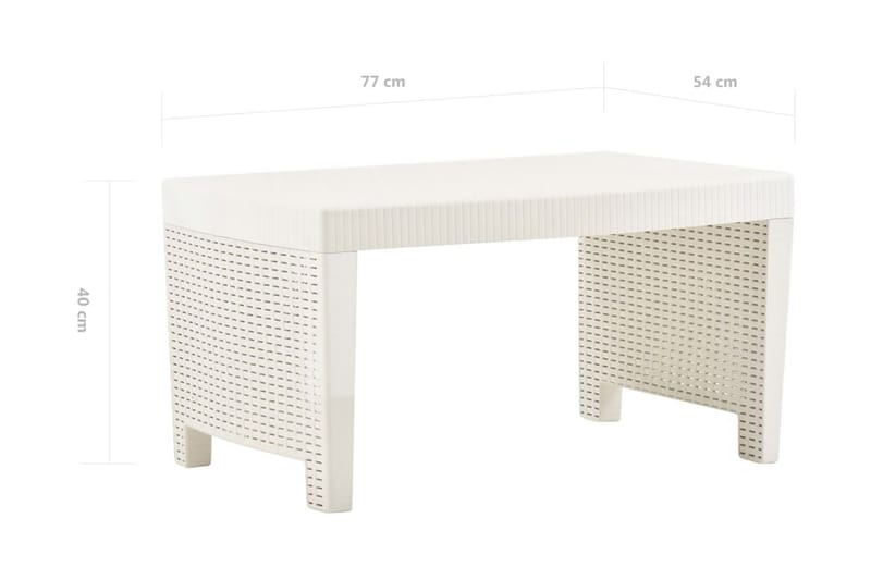 Loungegrupp Utomhus för trädgården 3 delar plast vit - Vit - Utemöbler - Loungemöbler - Loungegrupp & Loungeset
