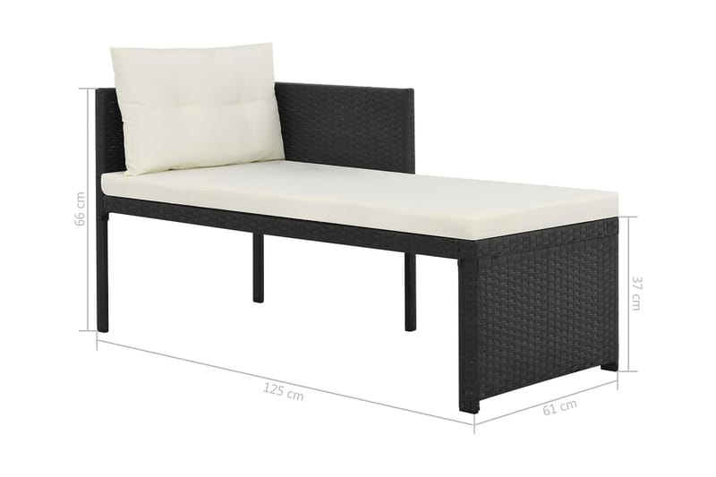 Loungegrupp Utomhus för trädgården 4 delar konstrotting svart - Svart - Utemöbler - Loungemöbler - Loungegrupp & Loungeset