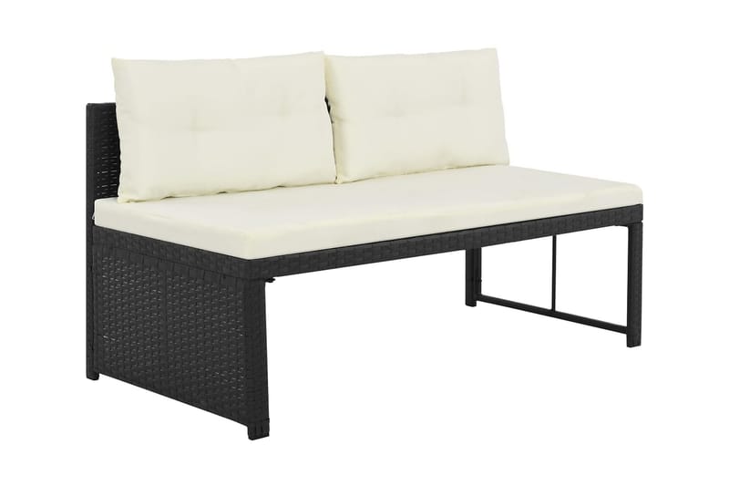 Loungegrupp Utomhus för trädgården 4 delar konstrotting svart - Svart - Utemöbler - Loungemöbler - Loungegrupp & Loungeset