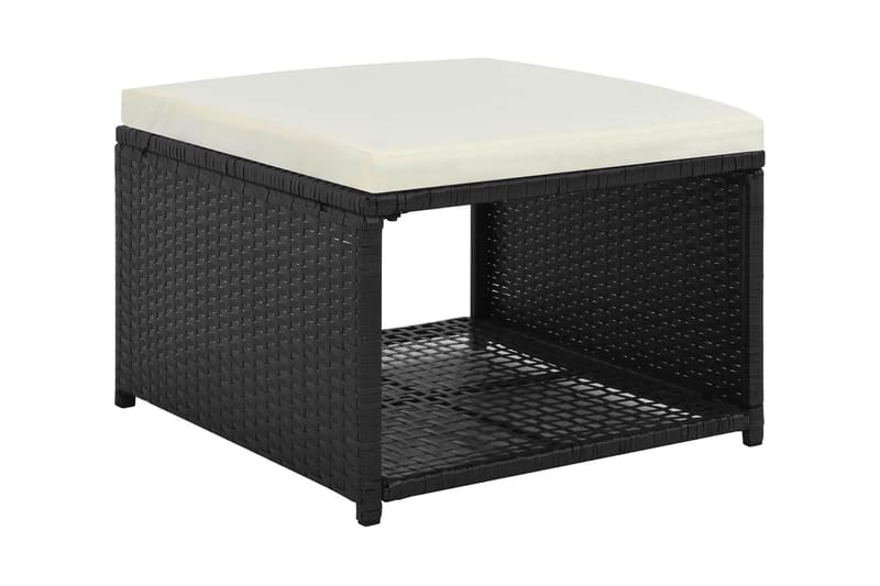 Loungegrupp Utomhus för trädgården 4 delar konstrotting svart - Svart - Utemöbler - Loungemöbler - Loungegrupp & Loungeset
