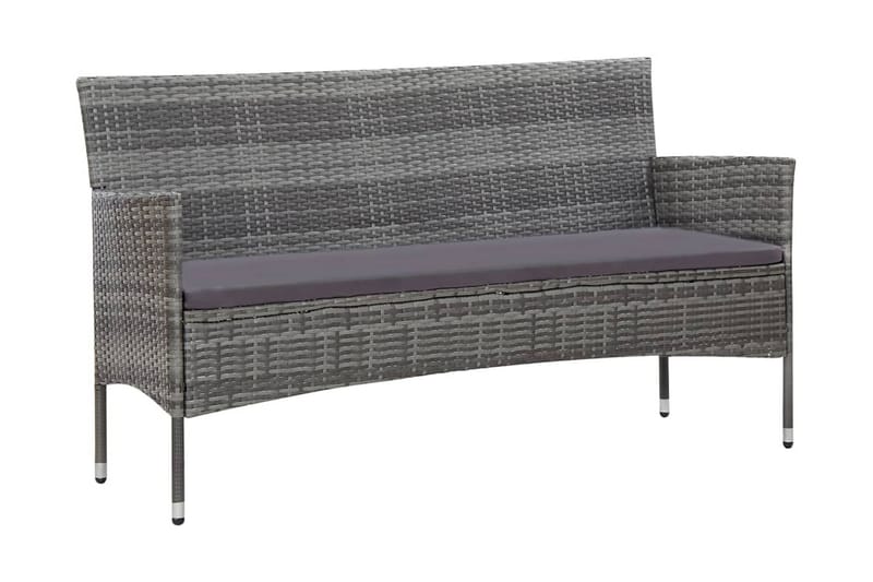 Loungegrupp Utomhus för trädgården 4 delar med dynor konstrotting gr - Grå - Utemöbler - Loungemöbler - Loungegrupp & Loungeset