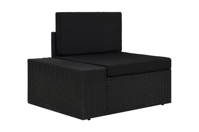 Loungegrupp Utomhus för trädgården 5 delar konstrotting svart - Svart - Utemöbler - Loungemöbler - Loungegrupp & Loungeset