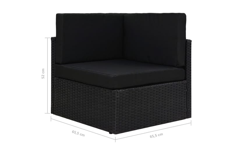 Loungegrupp Utomhus för trädgården 5 delar konstrotting svart - Svart - Utemöbler - Loungemöbler - Loungegrupp & Loungeset