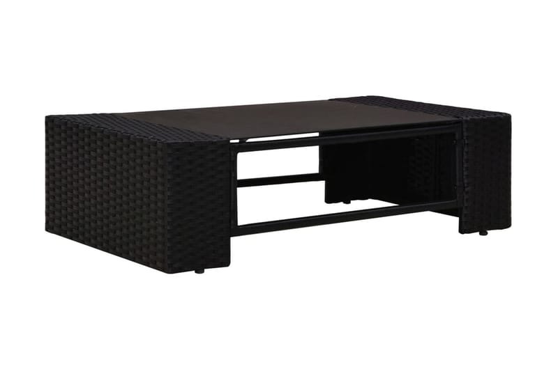Loungegrupp Utomhus för trädgården 6 delar konstrotting svart - Svart - Utemöbler - Loungemöbler - Loungegrupp & Loungeset