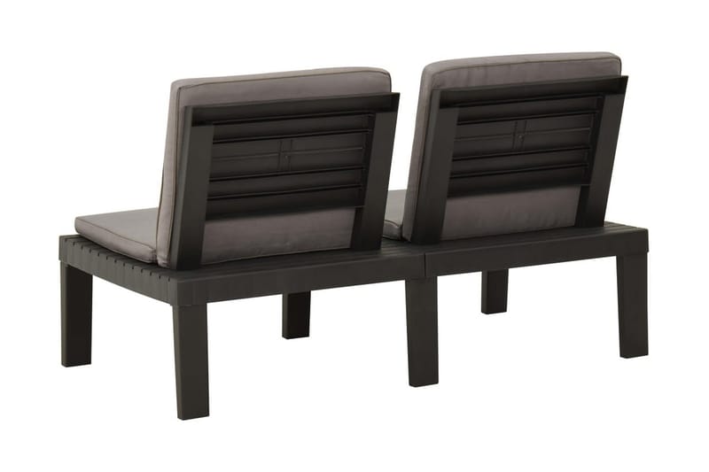 Loungegrupp Utomhus för trädgården 6 delar med dynor plast grå - Grå - Utemöbler - Loungemöbler - Loungegrupp & Loungeset