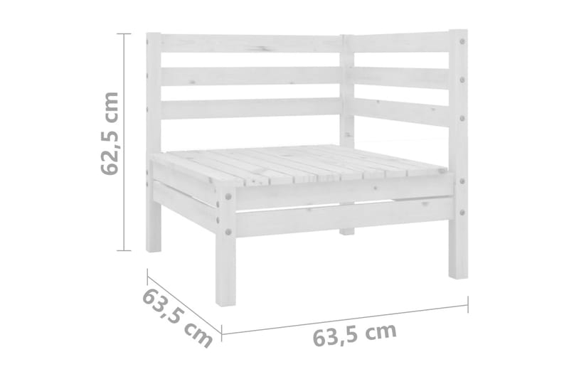Loungegrupp Utomhus för trädgården 6 delar vit massiv furu - Vit - Utemöbler - Loungemöbler - Loungegrupp & Loungeset