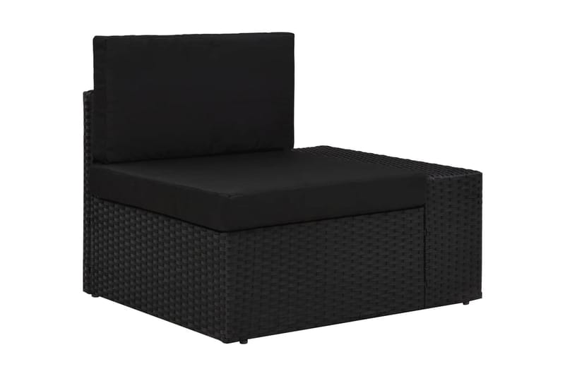 Loungegrupp Utomhus för trädgården 7 delar konstrotting svart - Svart - Utemöbler - Loungemöbler - Loungegrupp & Loungeset