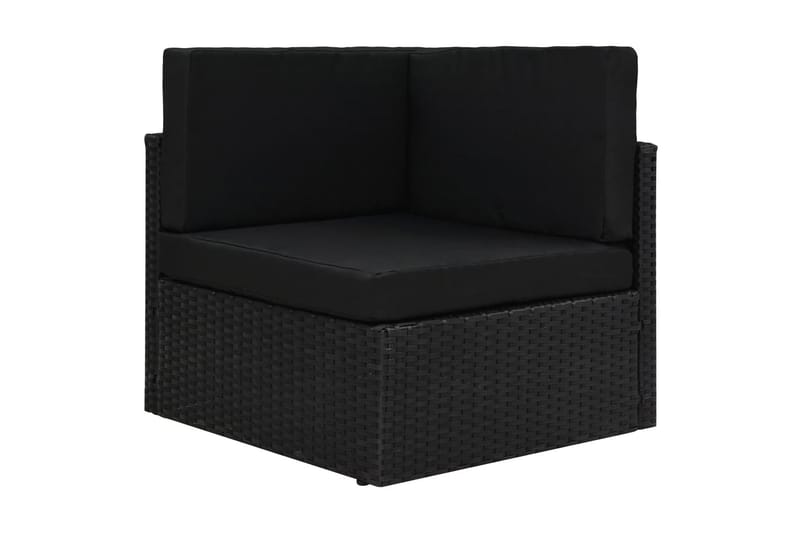 Loungegrupp Utomhus för trädgården 7 delar konstrotting svart - Svart - Utemöbler - Loungemöbler - Loungegrupp & Loungeset