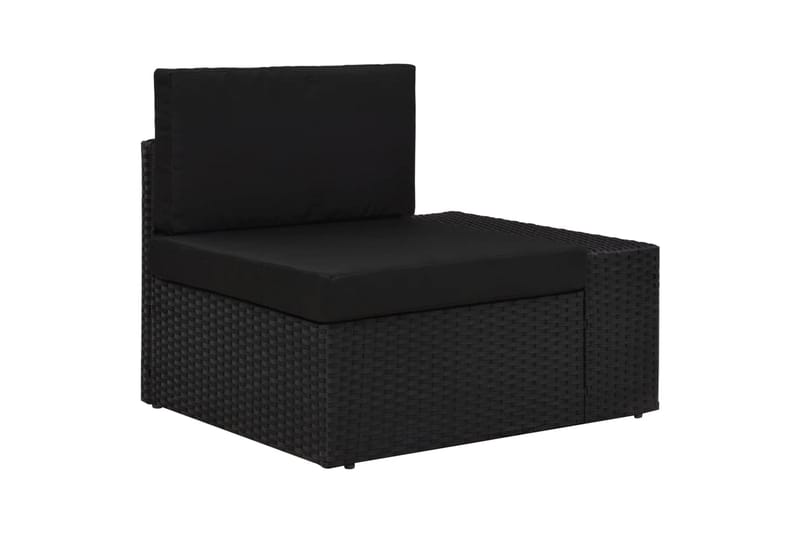 Loungegrupp Utomhus för trädgården 9 delar konstrotting svart - Svart - Utemöbler - Loungemöbler - Loungegrupp & Loungeset