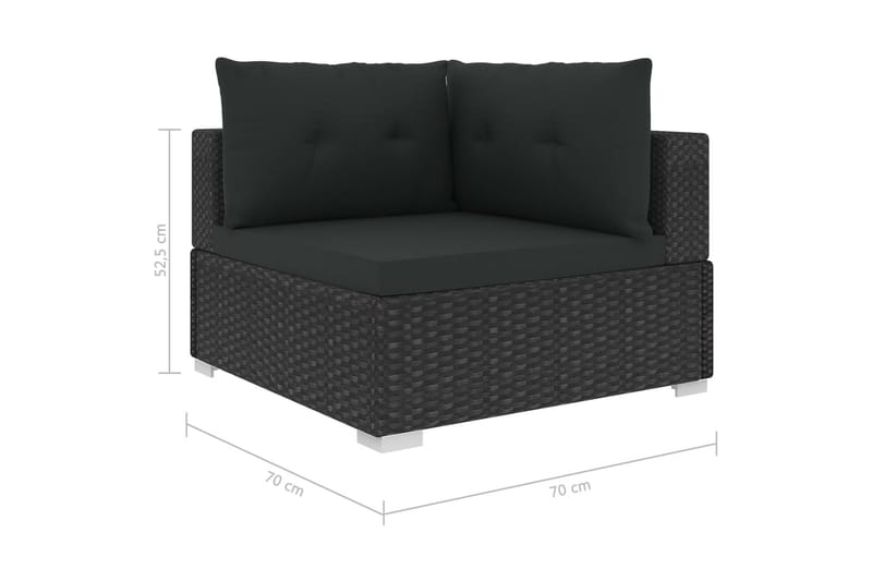 Loungegrupp Utomhus för trädgården m. dynor 10 delar konstrotting sv - Svart - Utemöbler - Loungemöbler - Loungegrupp & Loungeset