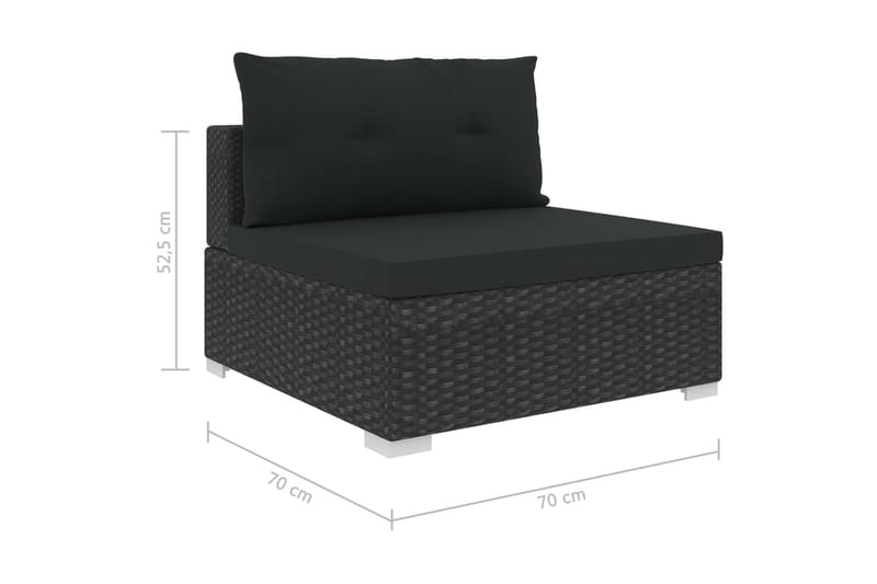 Loungegrupp Utomhus för trädgården m. dynor 10 delar konstrotting sv - Svart - Utemöbler - Loungemöbler - Loungegrupp & Loungeset