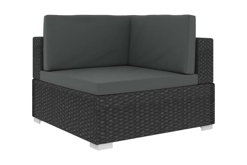 Loungegrupp Utomhus för trädgården m. dynor 12 delar konstrotting sv - Svart - Utemöbler - Loungemöbler - Loungegrupp & Loungeset